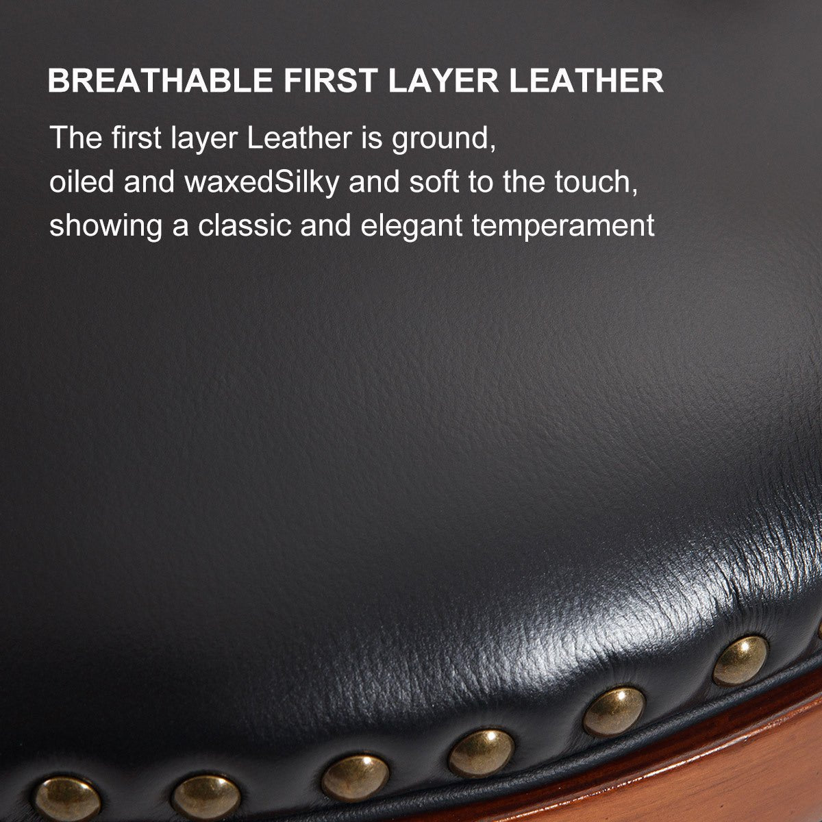 Cow top Leather Wooden Bar Stools, 360 Degree Swivel Bar Chair with Backs,Bar height Couner Height Barstools for Home Kitchen Dining Room and Bar Room(black 1pc) - 1st Choice Furniture Direct