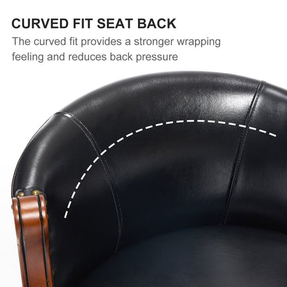 Cow top Leather Wooden Bar Stools, 360 Degree Swivel Bar Chair with Backs,Bar height Couner Height Barstools for Home Kitchen Dining Room and Bar Room(black 1pc) - 1st Choice Furniture Direct