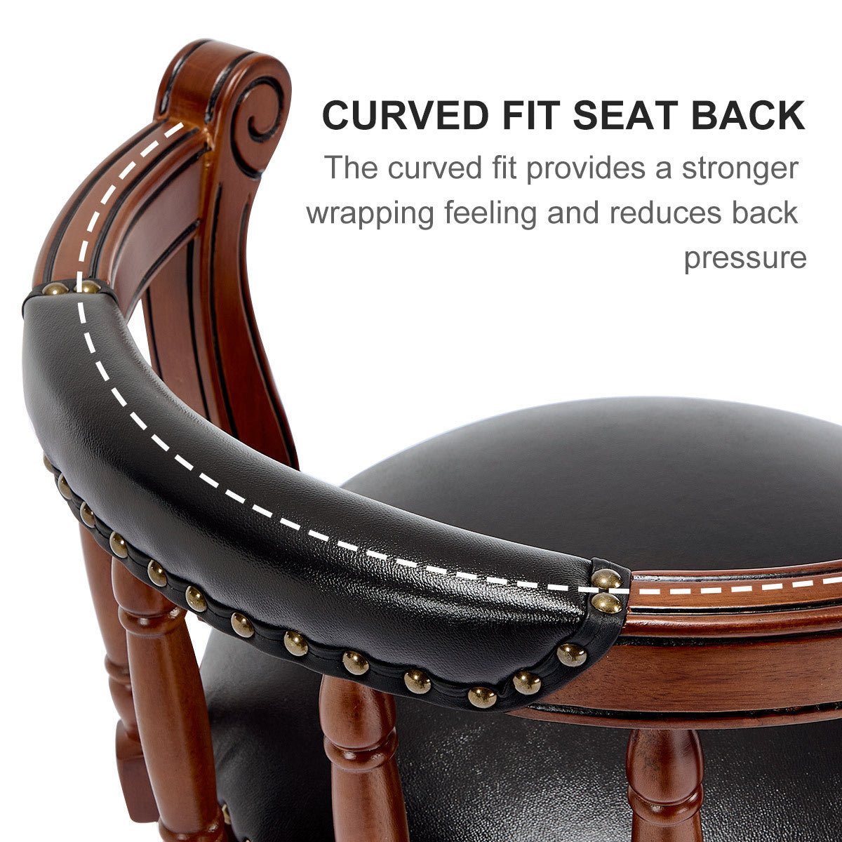 Cow top Leather Wooden Bar Stools, 360 Degree Swivel Bar Chair with Backs,Bar height Couner Height Barstools for Home Kitchen Dining Room and Bar Room(black 1pc) - 1st Choice Furniture Direct