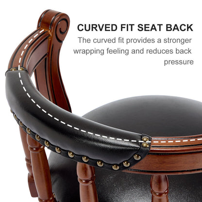 Cow top Leather Wooden Bar Stools, 360 Degree Swivel Bar Chair with Backs,Bar height Couner Height Barstools for Home Kitchen Dining Room and Bar Room(black 1pc) - 1st Choice Furniture Direct