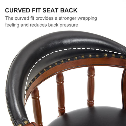 Cow top Leather Wooden Bar Stools, 360 Degree Swivel Bar Chair with Backs,Bar height Couner Height Barstools for Home Kitchen Dining Room and Bar Room(black 1pc) - 1st Choice Furniture Direct