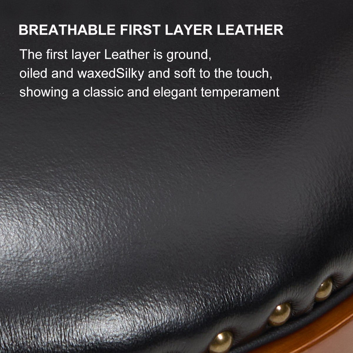 Cow top Leather Wooden Bar Stools, 360 Degree Swivel Bar Chair with Backs,Bar height Couner Height Barstools for Home Kitchen Dining Room and Bar Room(black 1pc) - 1st Choice Furniture Direct