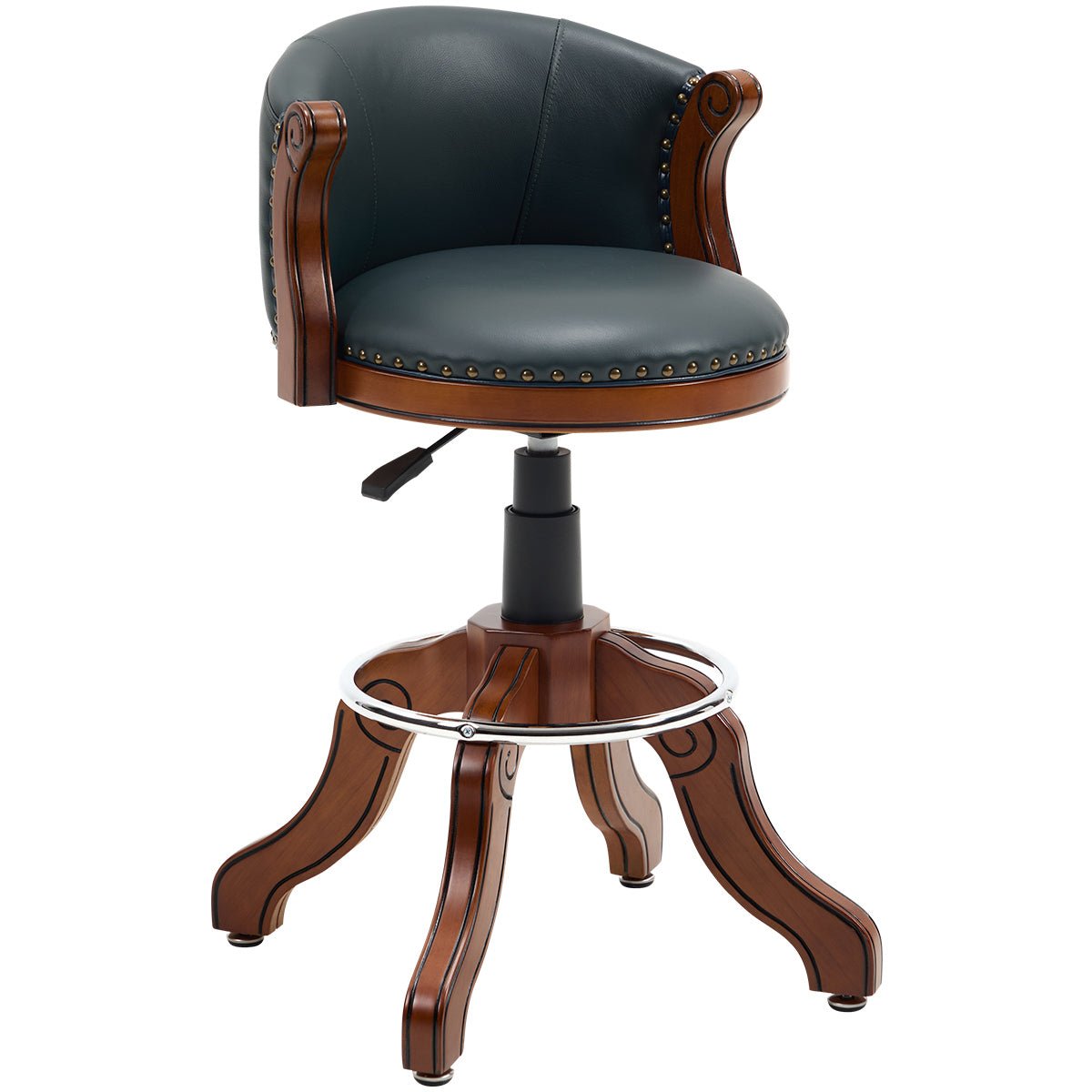 Cow top Leather Wooden Bar Stools, 360 Degree Swivel Bar Chair with Backs,Bar height Couner Height Barstools for Home Kitchen Dining Room and Bar Room(blue 1pc) - 1st Choice Furniture Direct