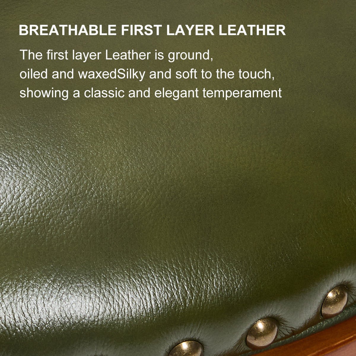 Cow top Leather Wooden Bar Stools, 360 Degree Swivel Bar Chair with Backs,Bar height Couner Height Barstools for Home Kitchen Dining Room and Bar Room(green 1pc) - 1st Choice Furniture Direct