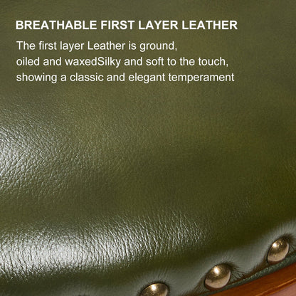 Cow top Leather Wooden Bar Stools, 360 Degree Swivel Bar Chair with Backs,Bar height Couner Height Barstools for Home Kitchen Dining Room and Bar Room(green 1pc) - 1st Choice Furniture Direct