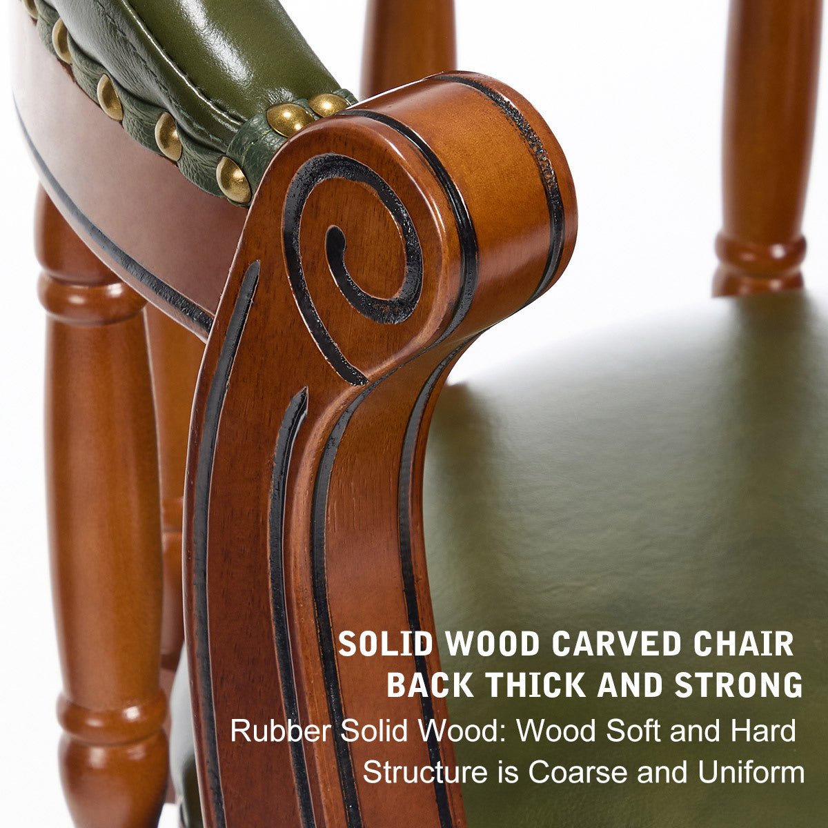 Cow top Leather Wooden Bar Stools, 360 Degree Swivel Bar Chair with Backs,Bar height Couner Height Barstools for Home Kitchen Dining Room and Bar Room(green 1pc) - 1st Choice Furniture Direct