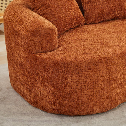 Curved Loveseat, Small Chenille Sofa with 3 Pillows, Deep Seat Couch for Apartment, Living Room, No Assembly Needed - 1st Choice Furniture Direct