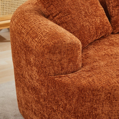 Curved Loveseat, Small Chenille Sofa with 3 Pillows, Deep Seat Couch for Apartment, Living Room, No Assembly Needed - 1st Choice Furniture Direct