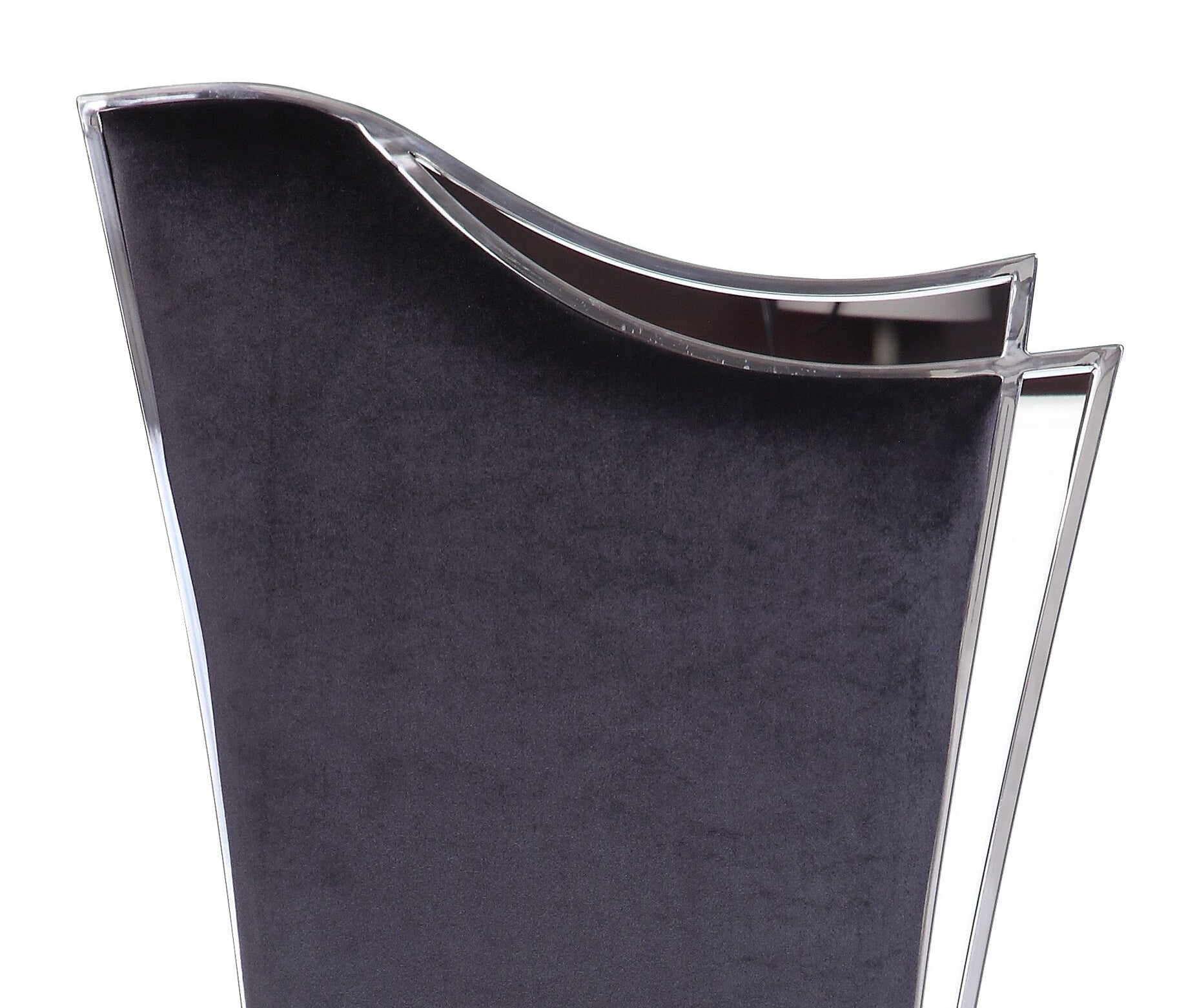 Cyrene Black Fabric & Stainless Steel Side Chair (Set of 2) - 1st Choice Furniture Direct