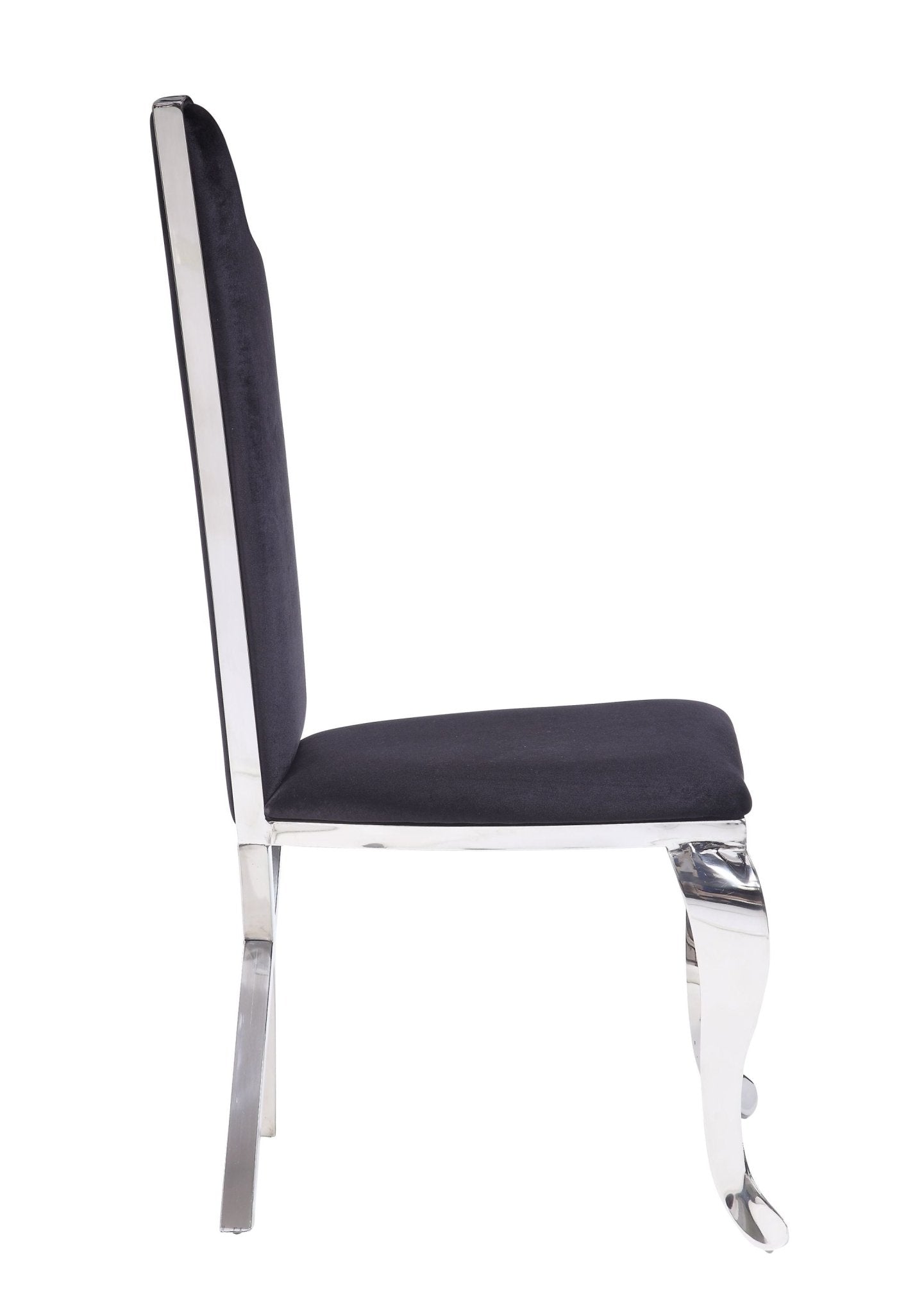 Cyrene Black Fabric & Stainless Steel Side Chair (Set of 2) - 1st Choice Furniture Direct