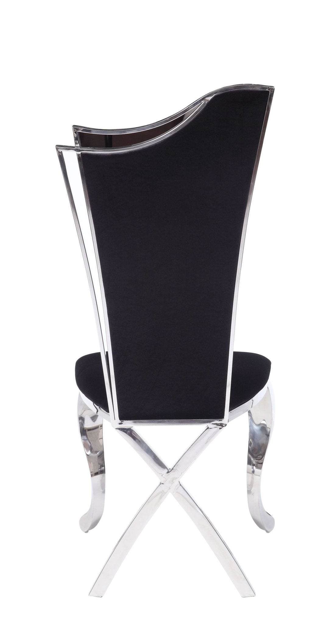 Cyrene Black Fabric & Stainless Steel Side Chair (Set of 2) - 1st Choice Furniture Direct