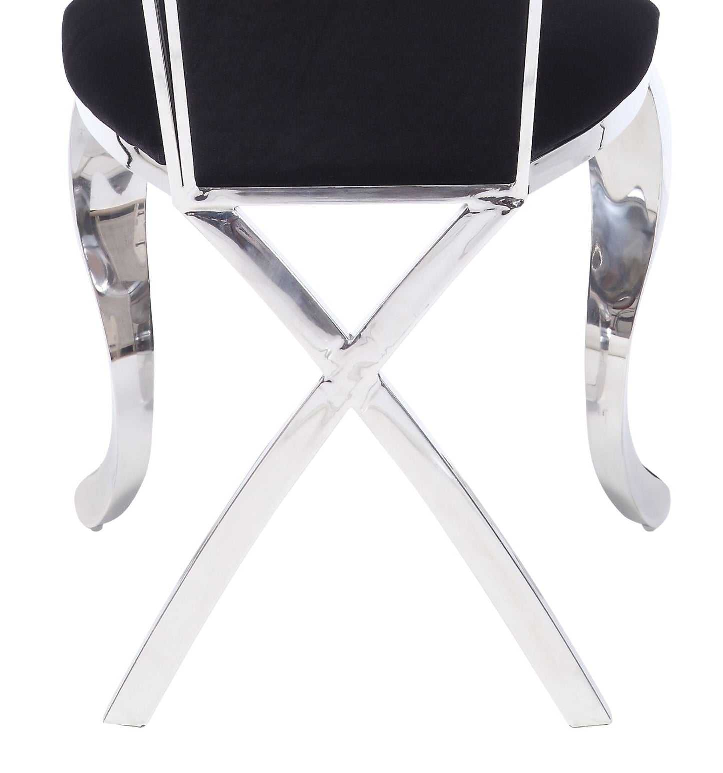 Cyrene Black Fabric & Stainless Steel Side Chair (Set of 2) - 1st Choice Furniture Direct