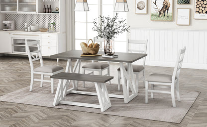 1st Choice Farmhouse dining set with Triangular backrest chairs