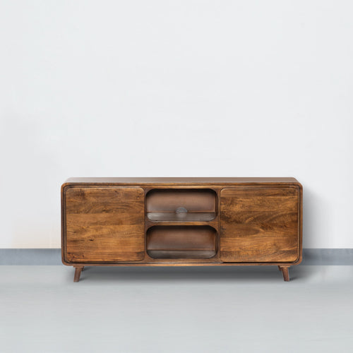 1st Choice 55" TV Media Entertainment Center Console in Warm Brown