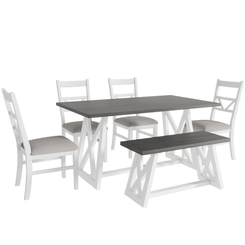 1st Choice Farmhouse dining set with Triangular backrest chairs