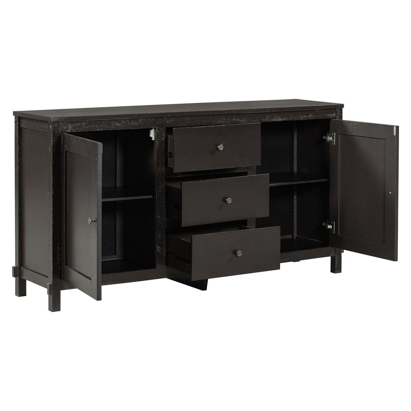 1st Choice Espresso Solid Wood Buffet Cabinet with 2 Storage Cabinet