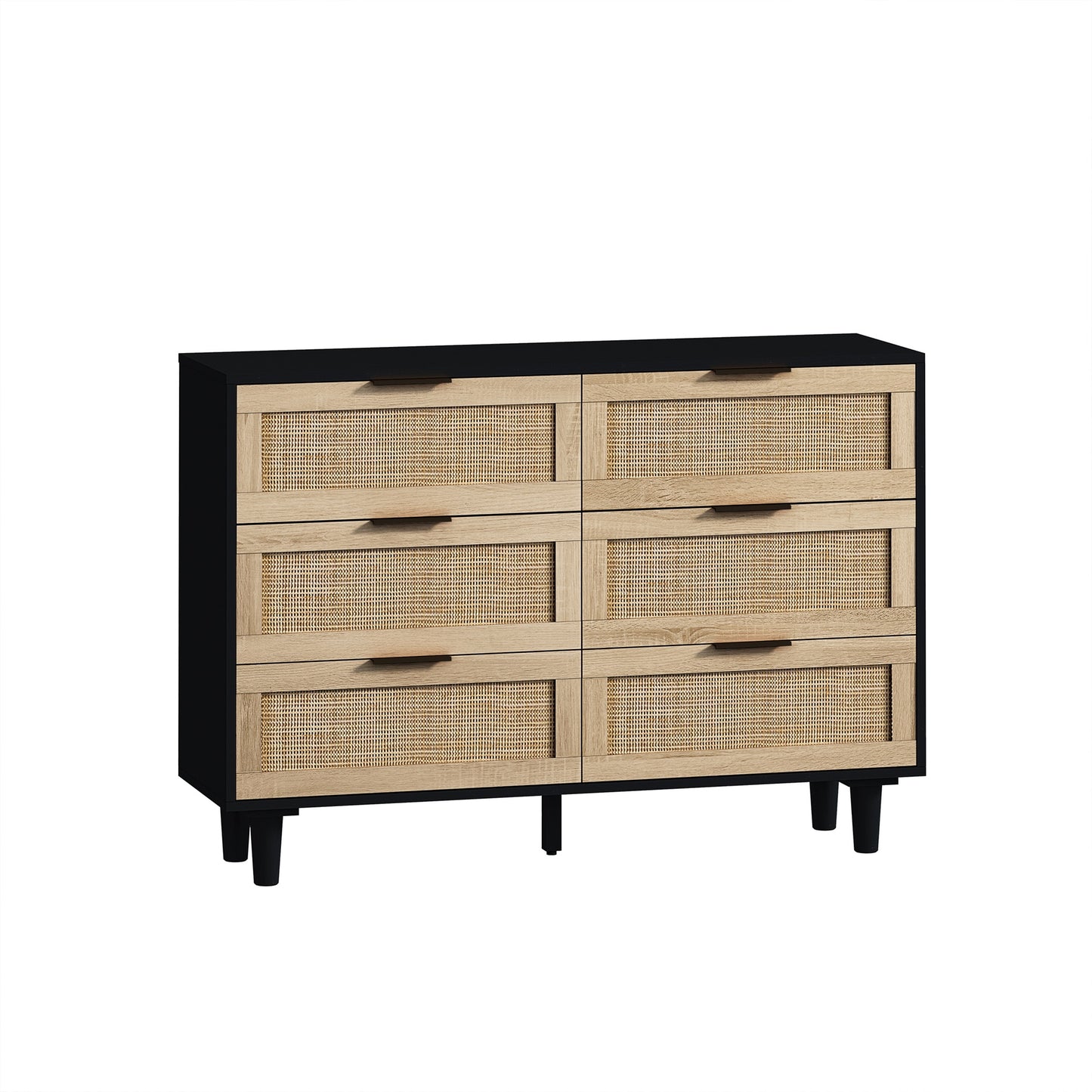 1st Choice Modern Living Room Rattan Storage Cabinet in Black