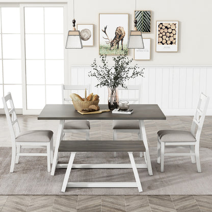 1st Choice Farmhouse dining set with Triangular backrest chairs