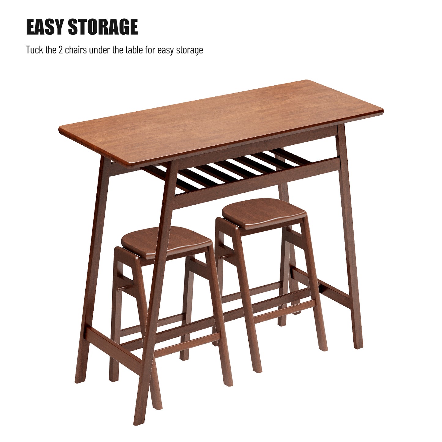 1st Choice 3-Piece Pub Dining Set - Retro Bar Table & Stackable Stools