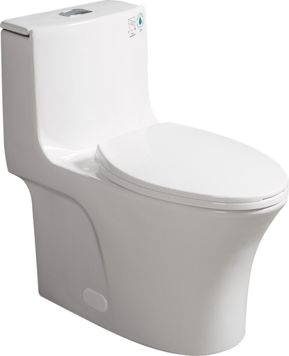 1st Choice GPF Dual Flush 1-Piece Elongated Toilet with Soft-Close Seat