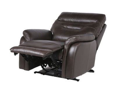 1st Choice Contemporary Top-Grain Leather Recliner Set Power Footrest