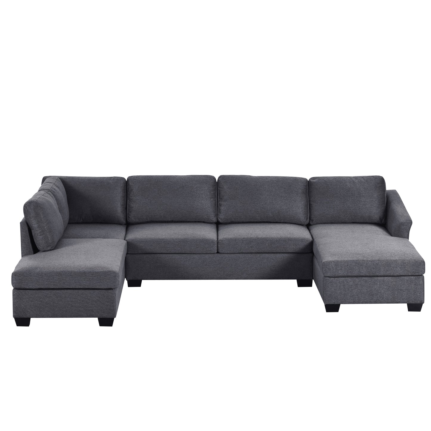 1st Choice Ustyle Modern Large U-Shape Extra Wide Sectional Sofa in Grey