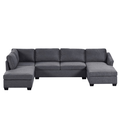 1st Choice Ustyle Modern Large U-Shape Extra Wide Sectional Sofa in Grey