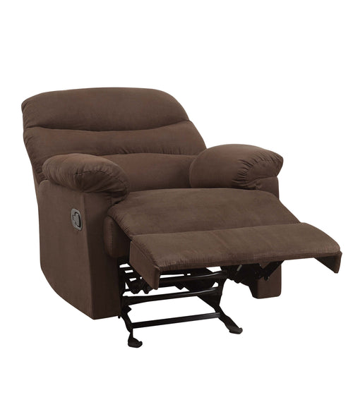 1st Choice Modern Arcadia Microfiber Motion Glider Recliner in Chocolate