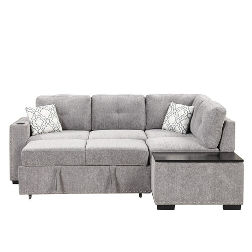 1st Choice Reversible Sectional Pull-Out Sofa Bed L-Shaped Corner Sofa Couch