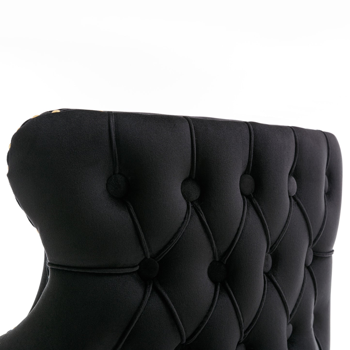 1st Choice Black Swivel Velvet Barstools Adjustable Seat Height - Set of 2