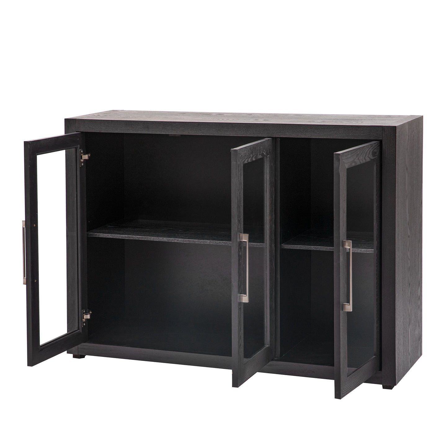 1st Choice Modern Wood Storage Cabinet with Three Tempered Glass Doors