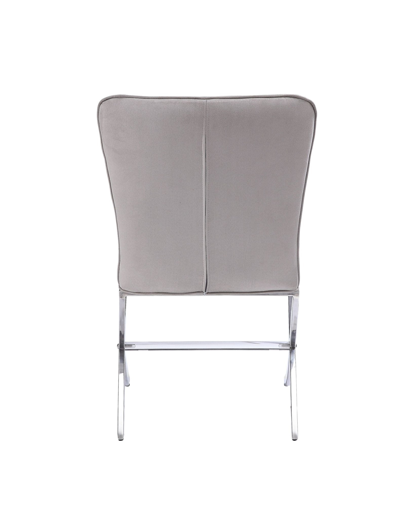Daire Light Gray Velvet & Chrome Finish Side Chair ( Set of 2) - 1st Choice Furniture Direct