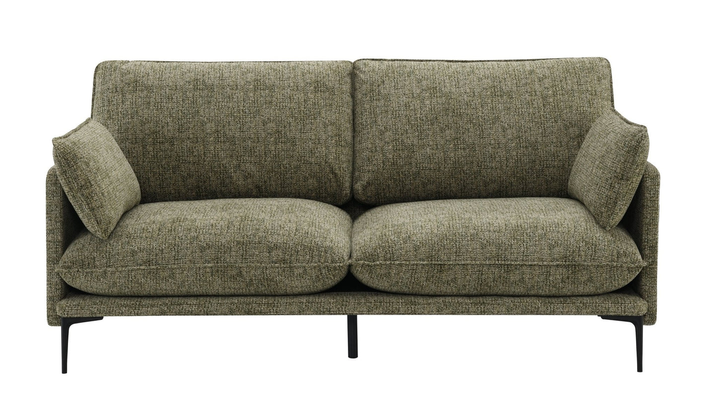 Dalton Green Fabric Sofa w/2 Pillows (Compressed Cushion) - 1st Choice Furniture Direct