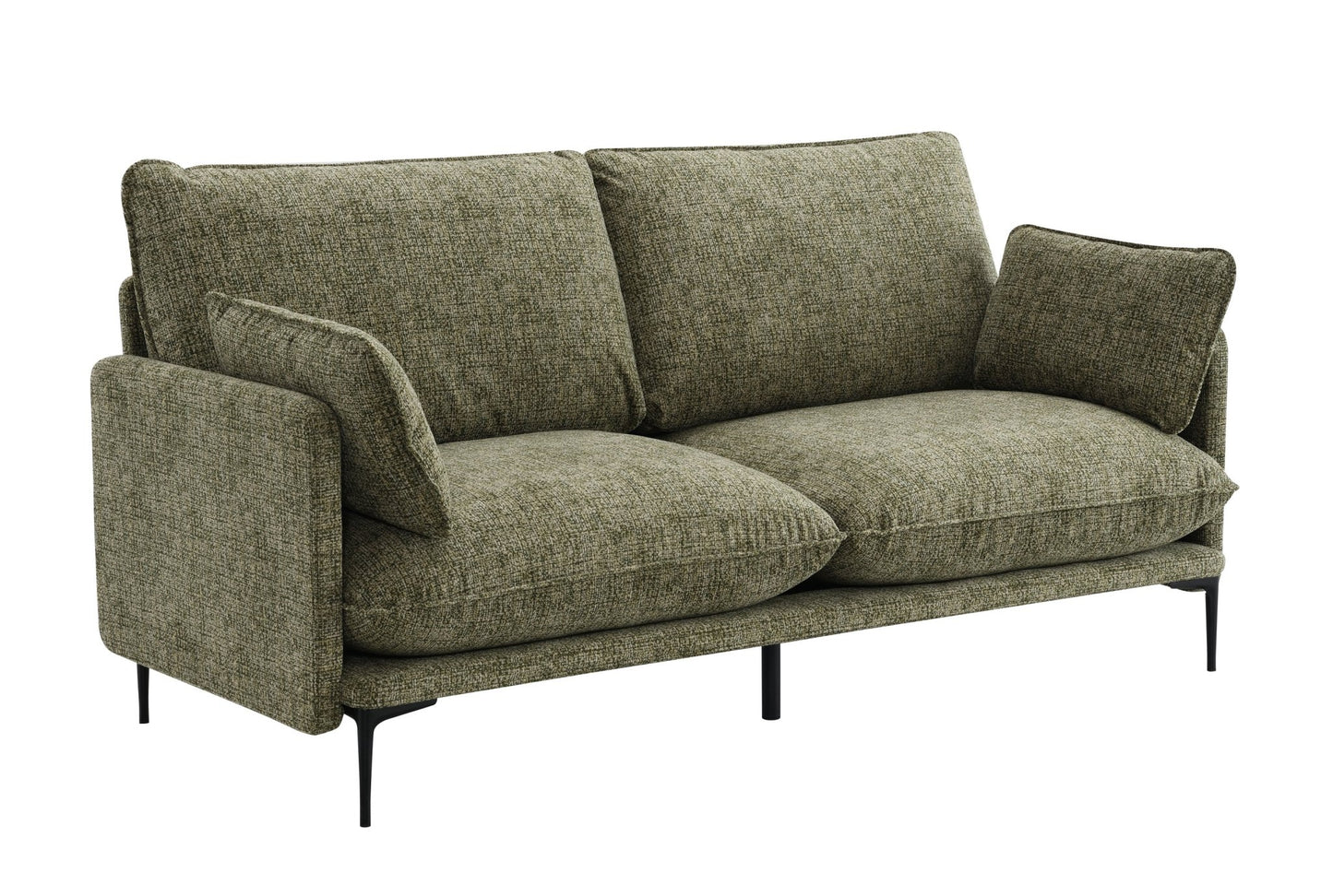 Dalton Green Fabric Sofa w/2 Pillows (Compressed Cushion) - 1st Choice Furniture Direct