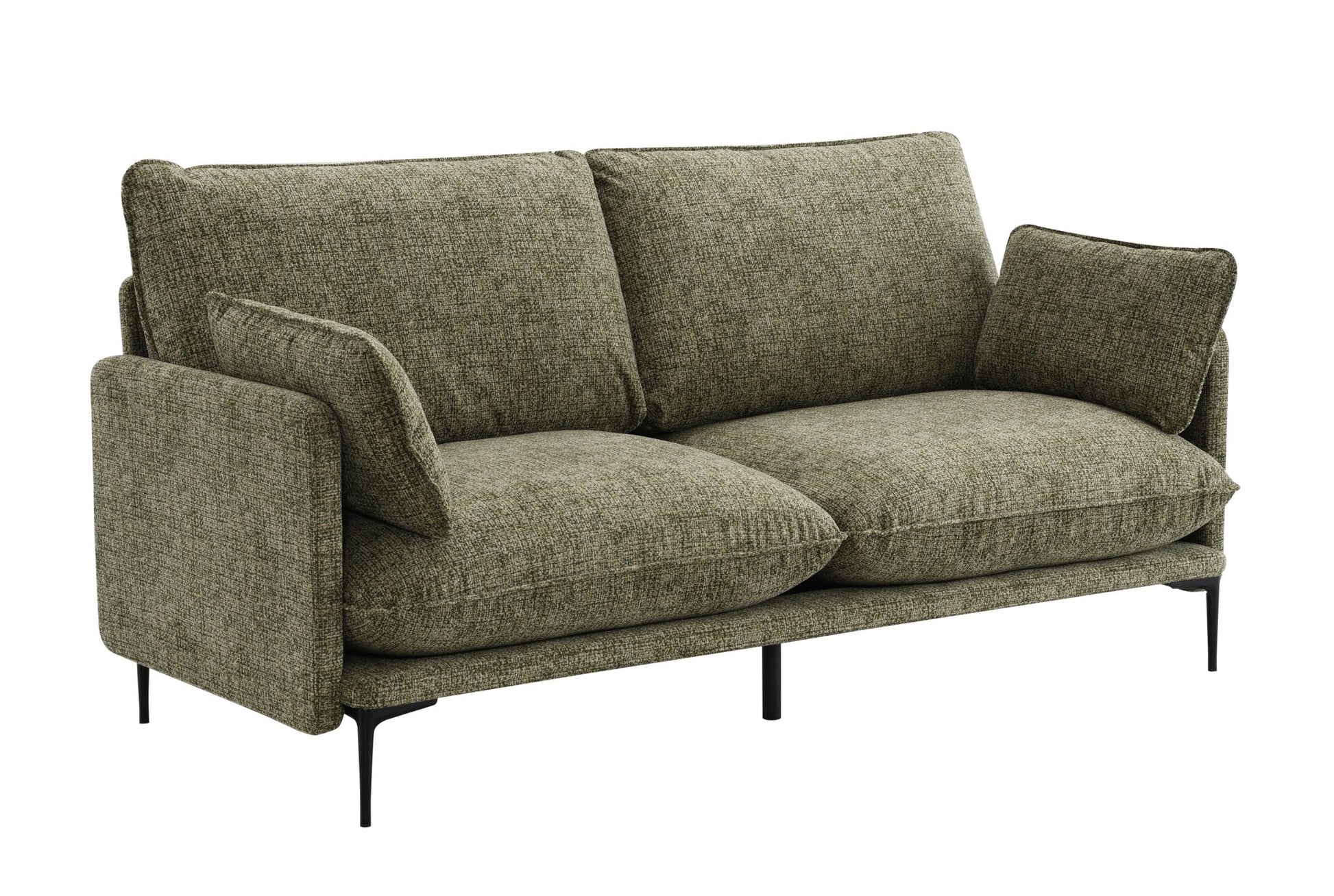 Dalton Green Fabric Sofa w/2 Pillows (Compressed Cushion) - 1st Choice Furniture Direct
