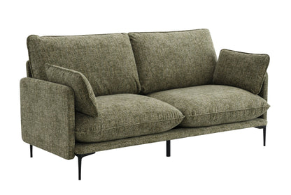 Dalton Green Fabric Sofa w/2 Pillows (Compressed Cushion) - 1st Choice Furniture Direct