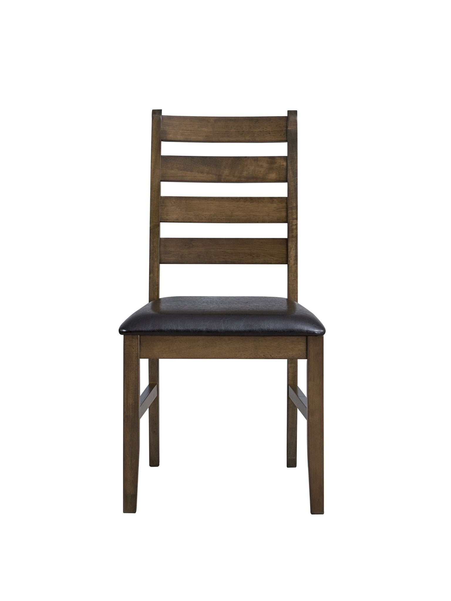 Damica Brown Synthetic Leather & Walnut Side Chair (Set of 2) - 1st Choice Furniture Direct