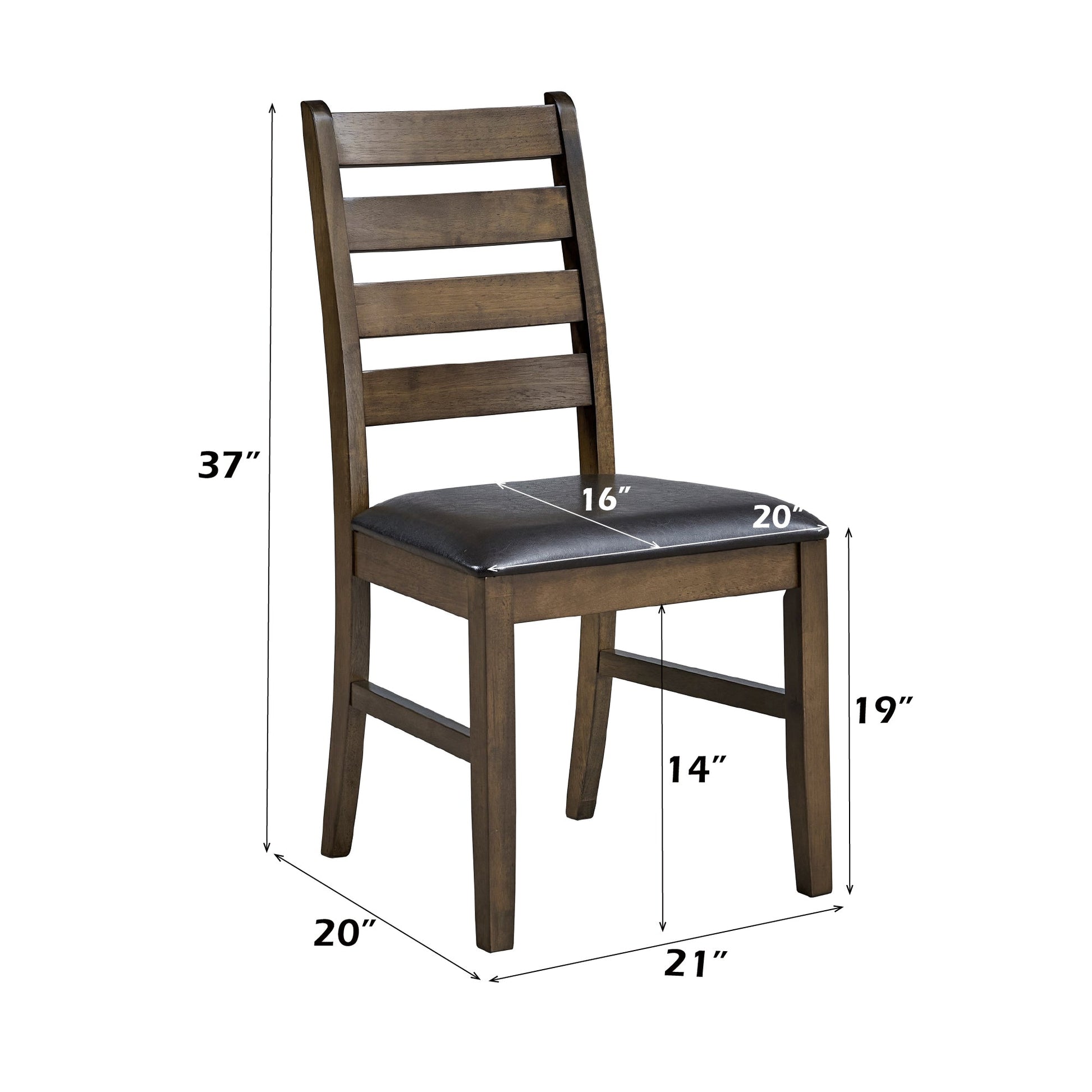 Damica Brown Synthetic Leather & Walnut Side Chair (Set of 2) - 1st Choice Furniture Direct