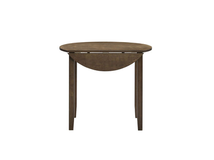 Damica Walnut Round Dining Table with Drop Leaf - 1st Choice Furniture Direct