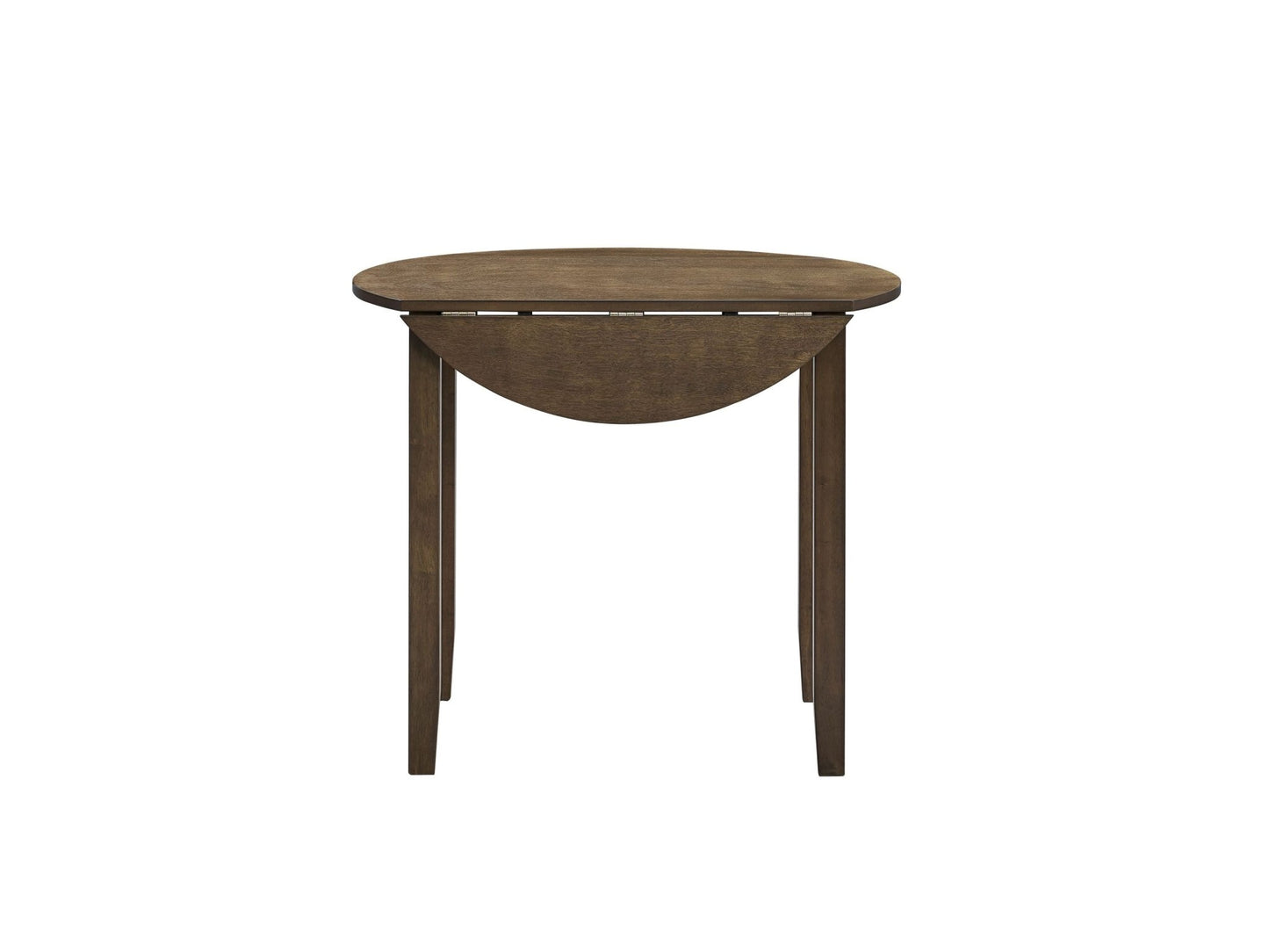 Damica Walnut Round Dining Table with Drop Leaf - 1st Choice Furniture Direct