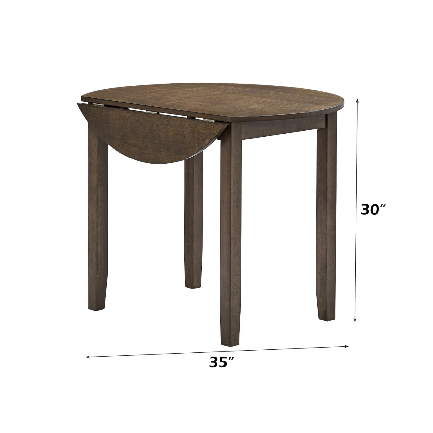 Damica Walnut Round Dining Table with Drop Leaf - 1st Choice Furniture Direct