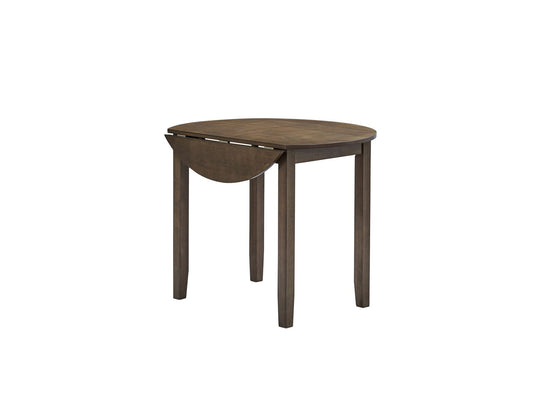 Damica Walnut Round Dining Table with Drop Leaf - 1st Choice Furniture Direct