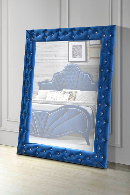 Dante Blue Velvet Floor Mirror - 1st Choice Furniture Direct