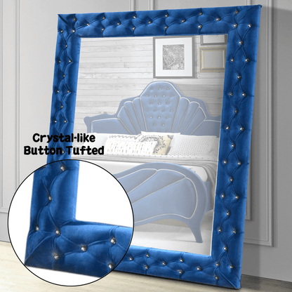 Dante Blue Velvet Floor Mirror - 1st Choice Furniture Direct