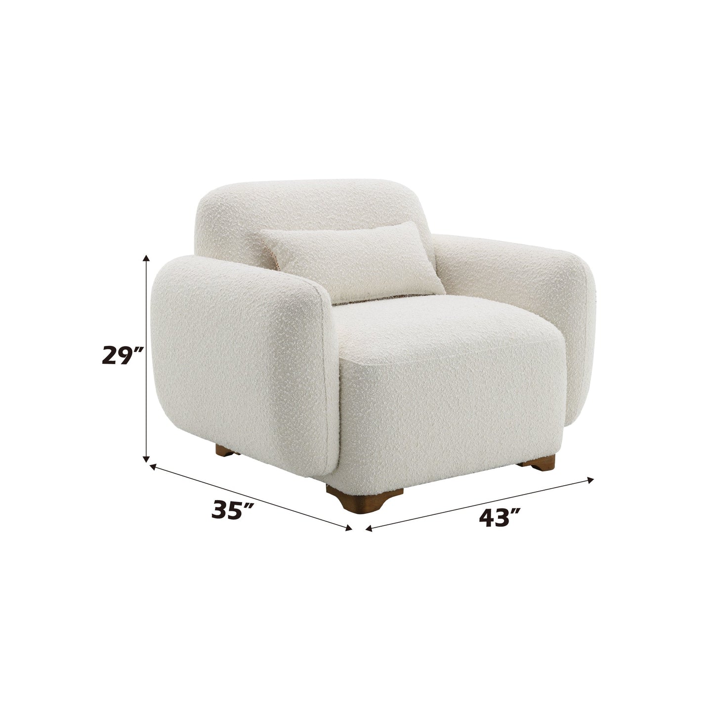 Darius Beige Boucle Chair w/Pillow - 1st Choice Furniture Direct