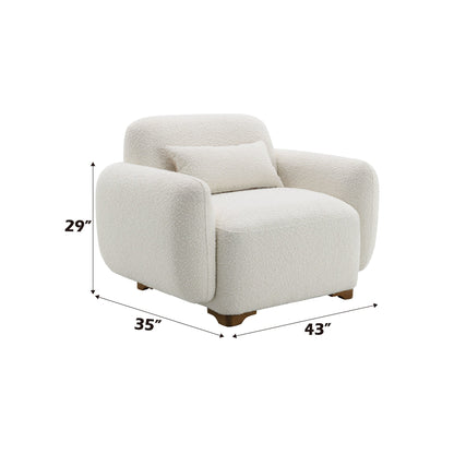 Darius Beige Boucle Chair w/Pillow - 1st Choice Furniture Direct