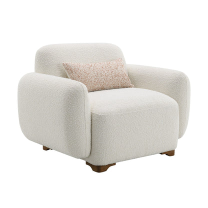 Darius Beige Boucle Chair w/Pillow - 1st Choice Furniture Direct