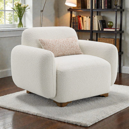 Darius Beige Boucle Chair w/Pillow - 1st Choice Furniture Direct