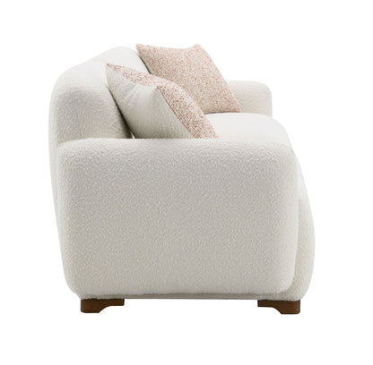 Darius Beige Boucle Sofa with 2 Toss Pillows - 1st Choice Furniture Direct