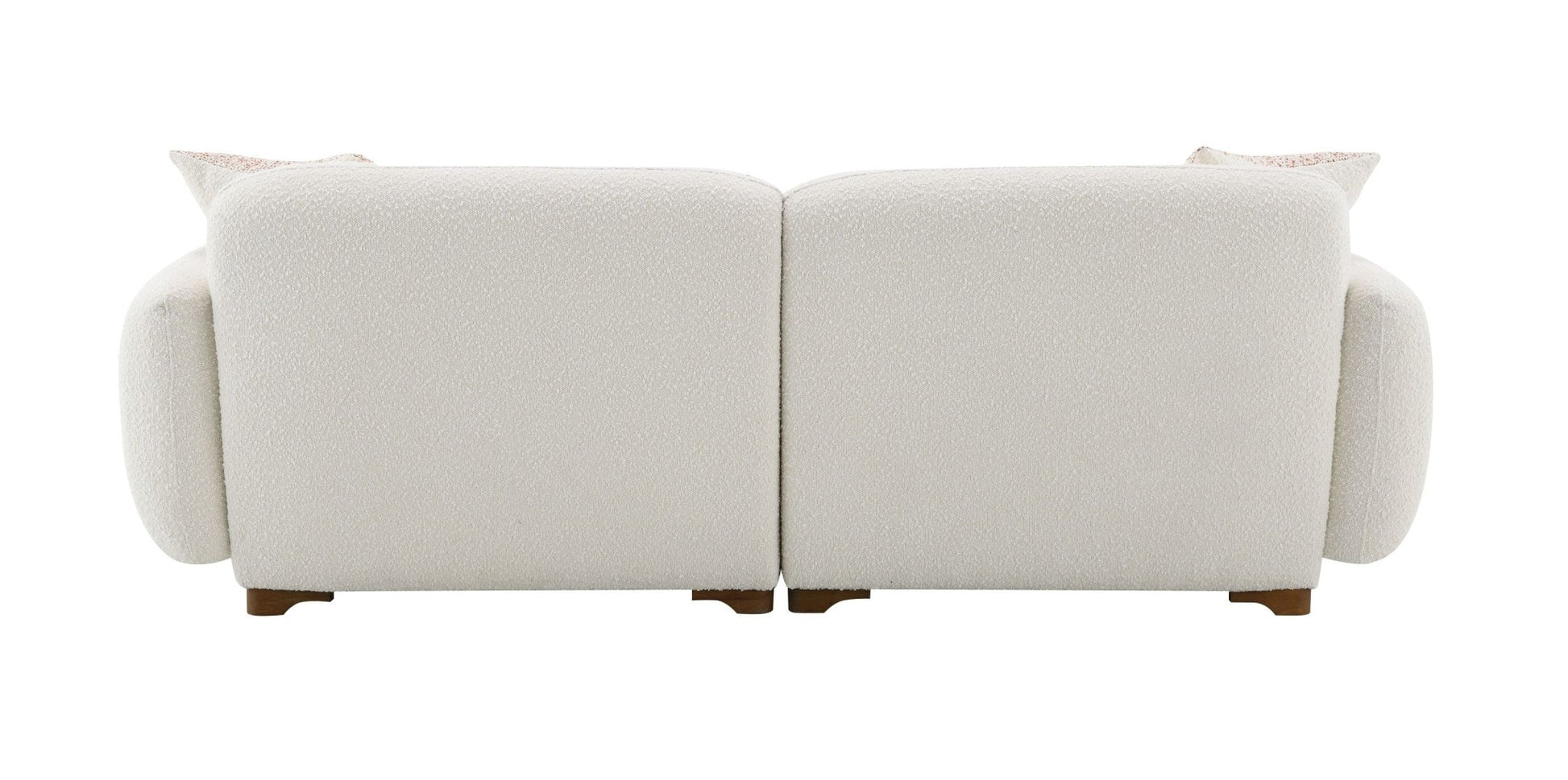Darius Beige Boucle Sofa with 2 Toss Pillows - 1st Choice Furniture Direct
